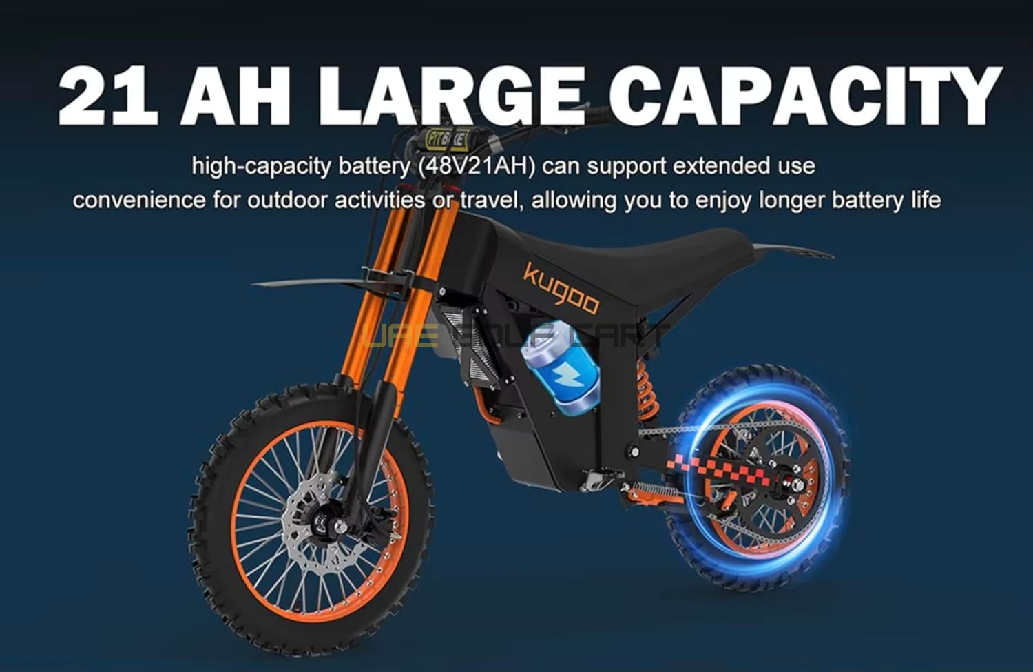 48V 1500W Electric Dirt Bike with 21Ah Battery, Hydraulic Suspension, 14" Front Tire, 12" Rear Tire, 45‑55 km/h Top Speed - Electric Dirt Bikes - Photo 30 | UAE Golf Cart