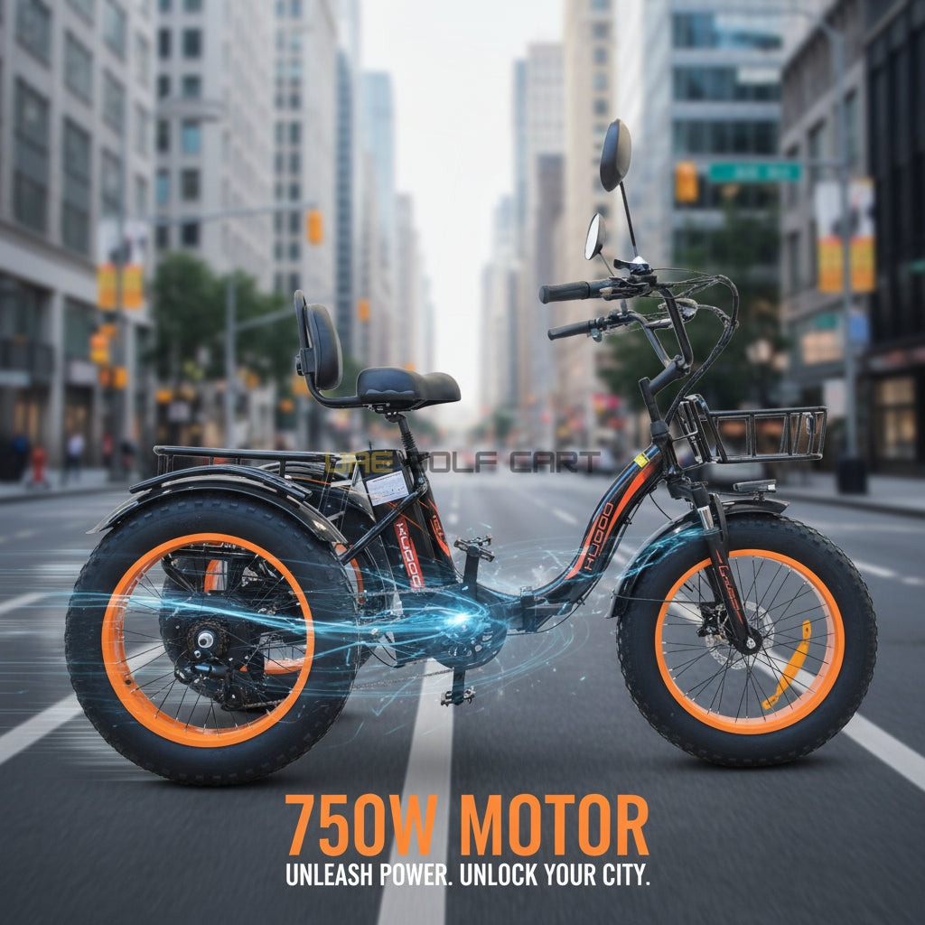 48V 15Ah 750W Electric Tricycle with Fat Tires, 35 km/h Top Speed, 20 inch Wheels - Electric Bikes | UAE Golf Cart