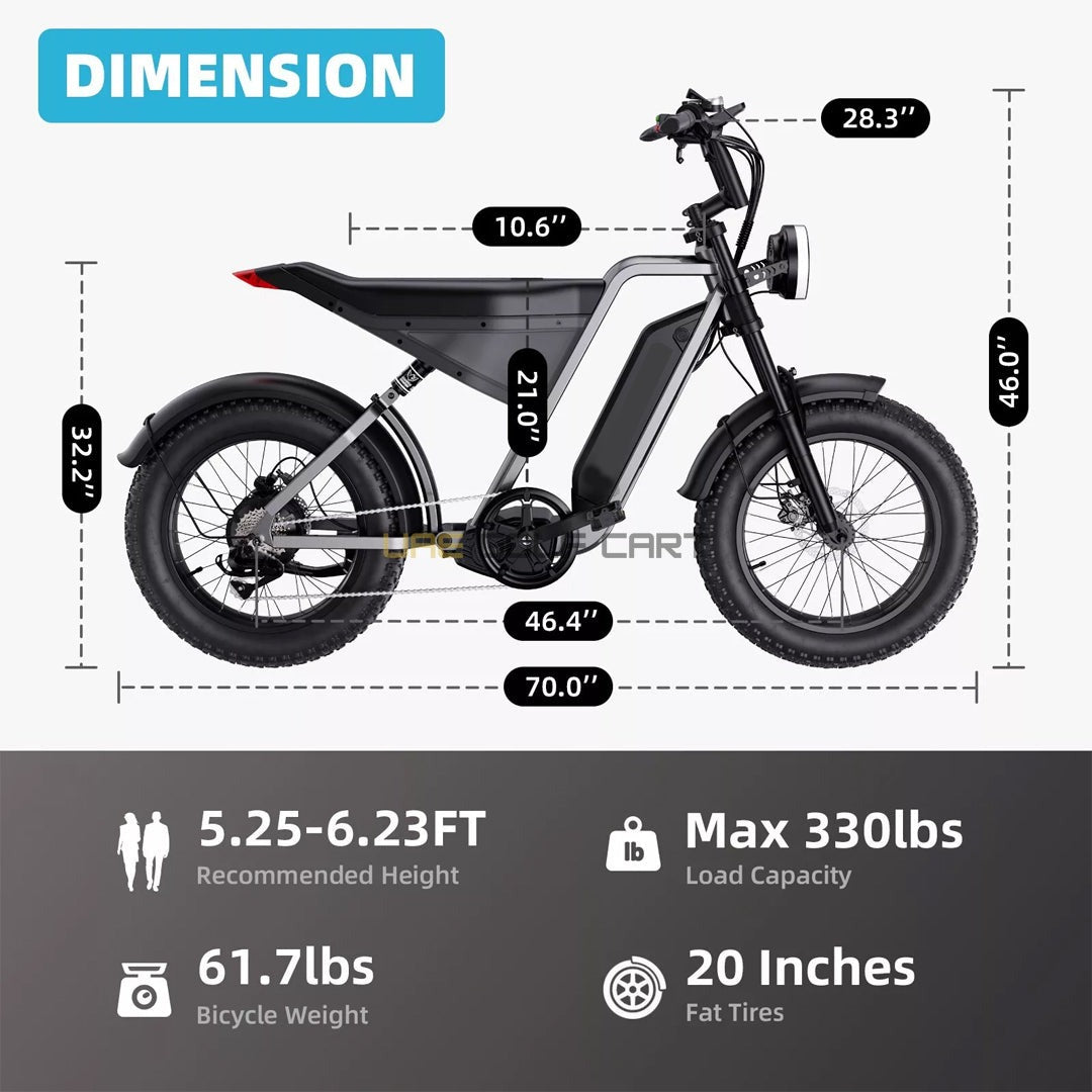48V 18Ah Aluminum Alloy Electric Dirt Bike with 1000W Motor and 20 Inch Fat Tires - Electric Bikes - Photo 7 | UAE Golf Cart
