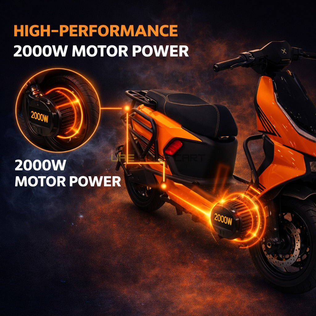 48V 2000W Electric Scooter with Dual Seat and 60 km/h Top Speed - Electric Motorbikes & Mopeds - Photo 11 | UAE Golf Cart