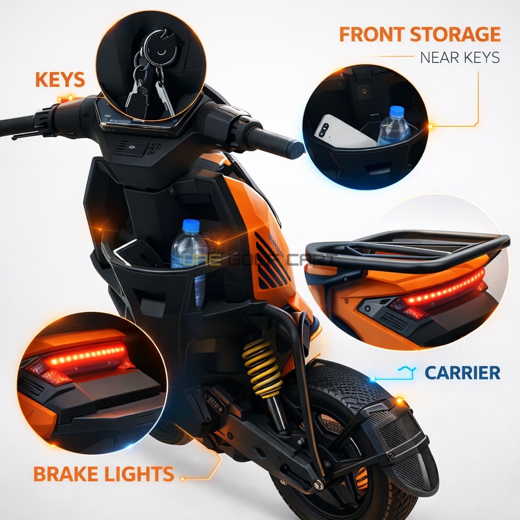 48V 2000W Electric Scooter with Dual Seat and 60 km/h Top Speed - Electric Motorbikes & Mopeds - Photo 8 | UAE Golf Cart