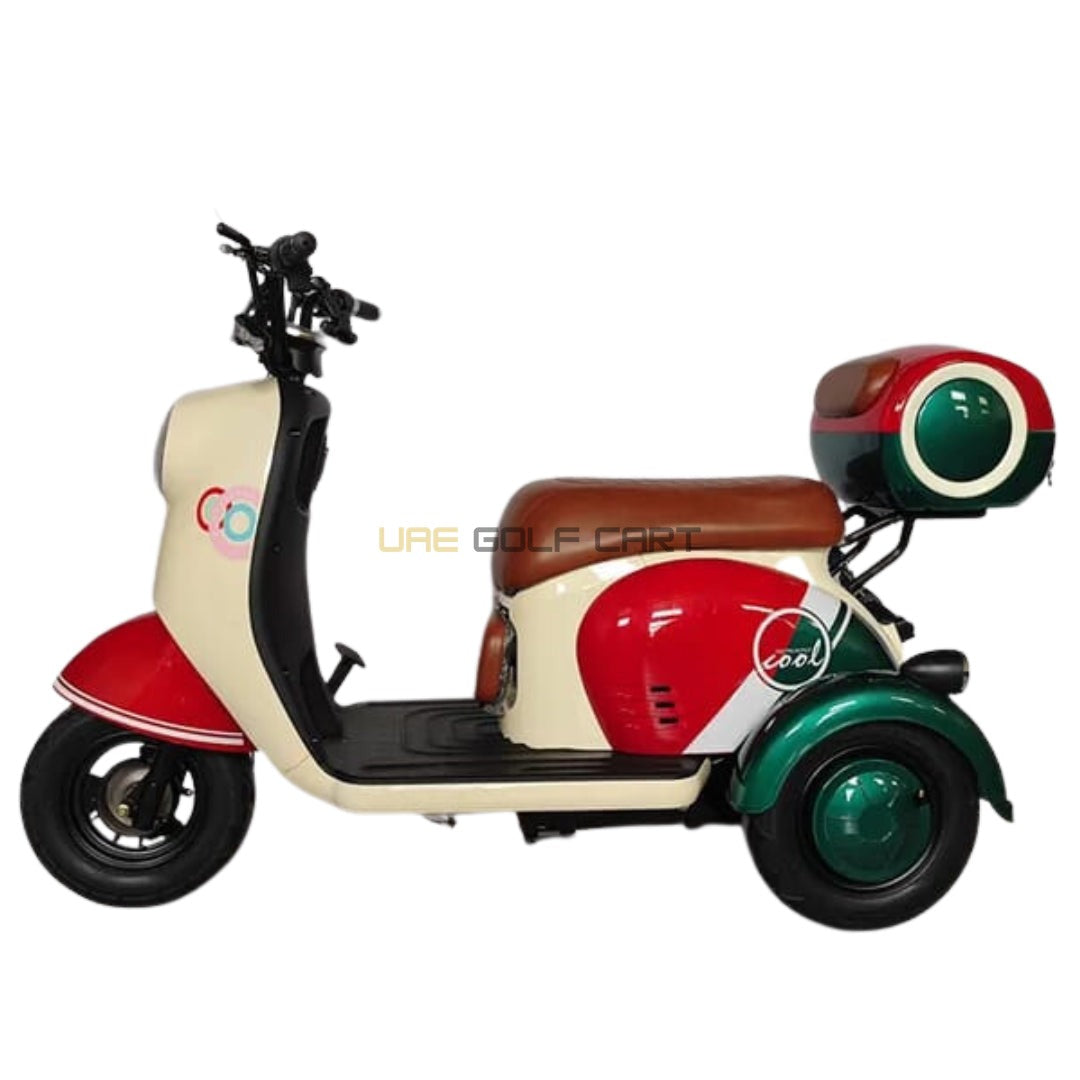48V 20Ah Electric Parent Child Trike Scooter - 3 Seats, 30km/h Top Speed, 35km Range, 20inch Wheels, 150kg Load - Electric Motorbikes & Mopeds | UAE Golf Cart