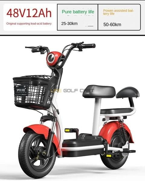 48V 350W 2-Seater Foldable Electric Scooter with Pedal and Removable Battery - Electric Grocery Bike | UAE Golf Cart