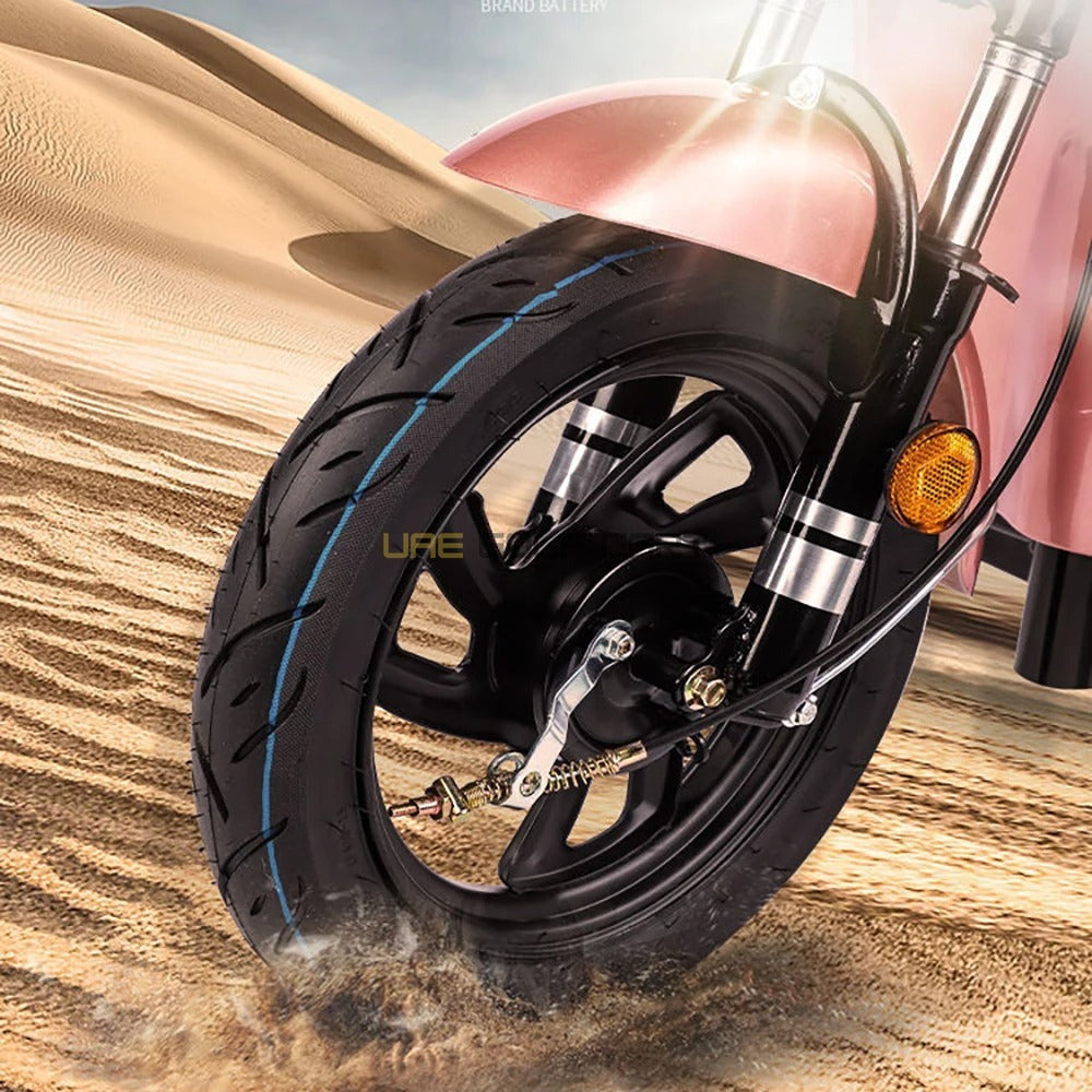48V 350W 2-Seater Foldable Electric Scooter with Pedal and Removable Battery - Electric Grocery Bike - Photo 23 | UAE Golf Cart