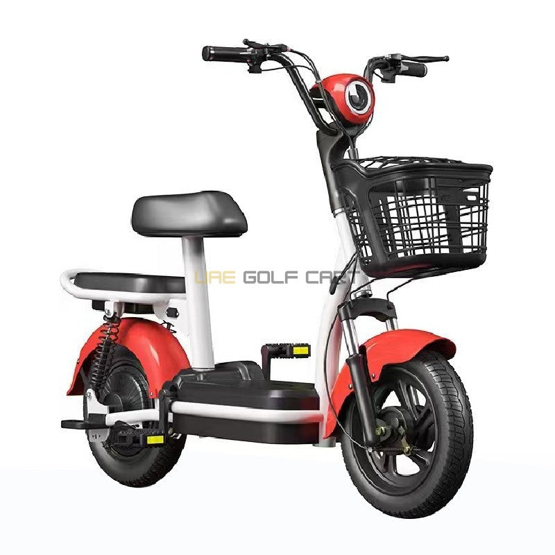 Buy 48V 350W 2-Seater Foldable Electric Scooter with Pedal and Removable Battery - Electric Grocery Bike at UAE Golf Cart