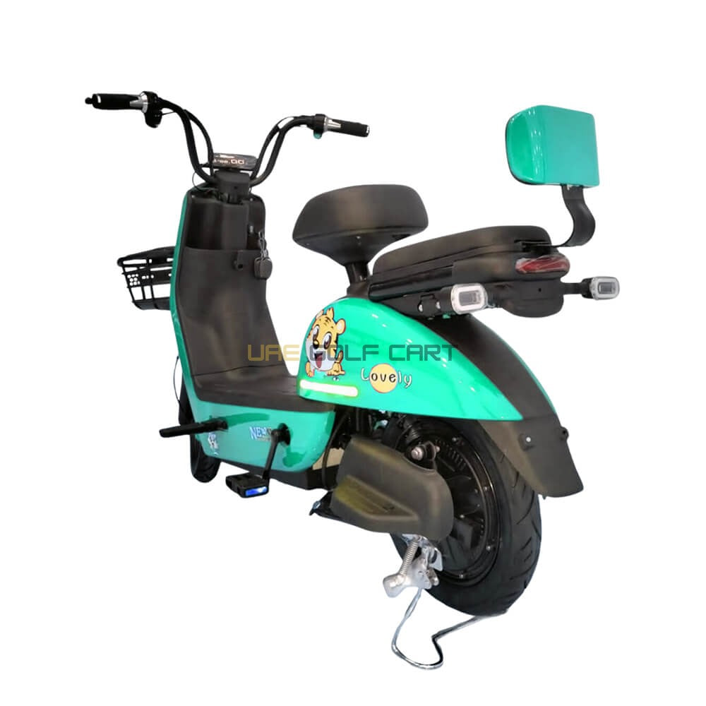 48V 350W Dual Mode Electric Pedal Scooter 2 Seat 35 km/h with LED Display - Electric Grocery Bike - Close Up | UAE Golf Cart
