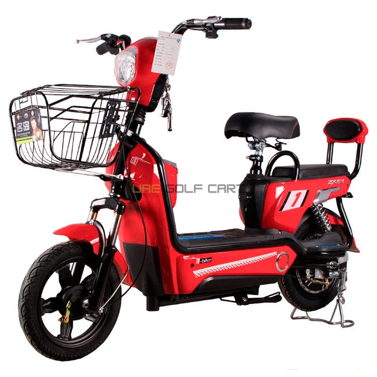 48V 350W Electric Scooter with Pedal Assist, 35 km/h Speed, 200 kg Load, Dual Seats, Front Basket, LED Light - Electric Grocery Bike - Photo 4 | UAE Golf Cart