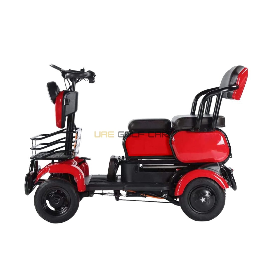 48V 4-Wheel Electric Scooter with Sliding Seats for 3 Passengers, 600W Motor, 30km Range - Electric Motorbikes & Mopeds | UAE Golf Cart