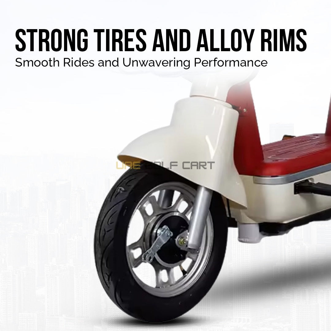 48V 450W Electric Scooter with Seat, 2 Person Capacity, 25 km/h Speed, 30 km Range, 14 Inch Tubeless Wheels - Electric Grocery Bike - Photo 4 | UAE Golf Cart