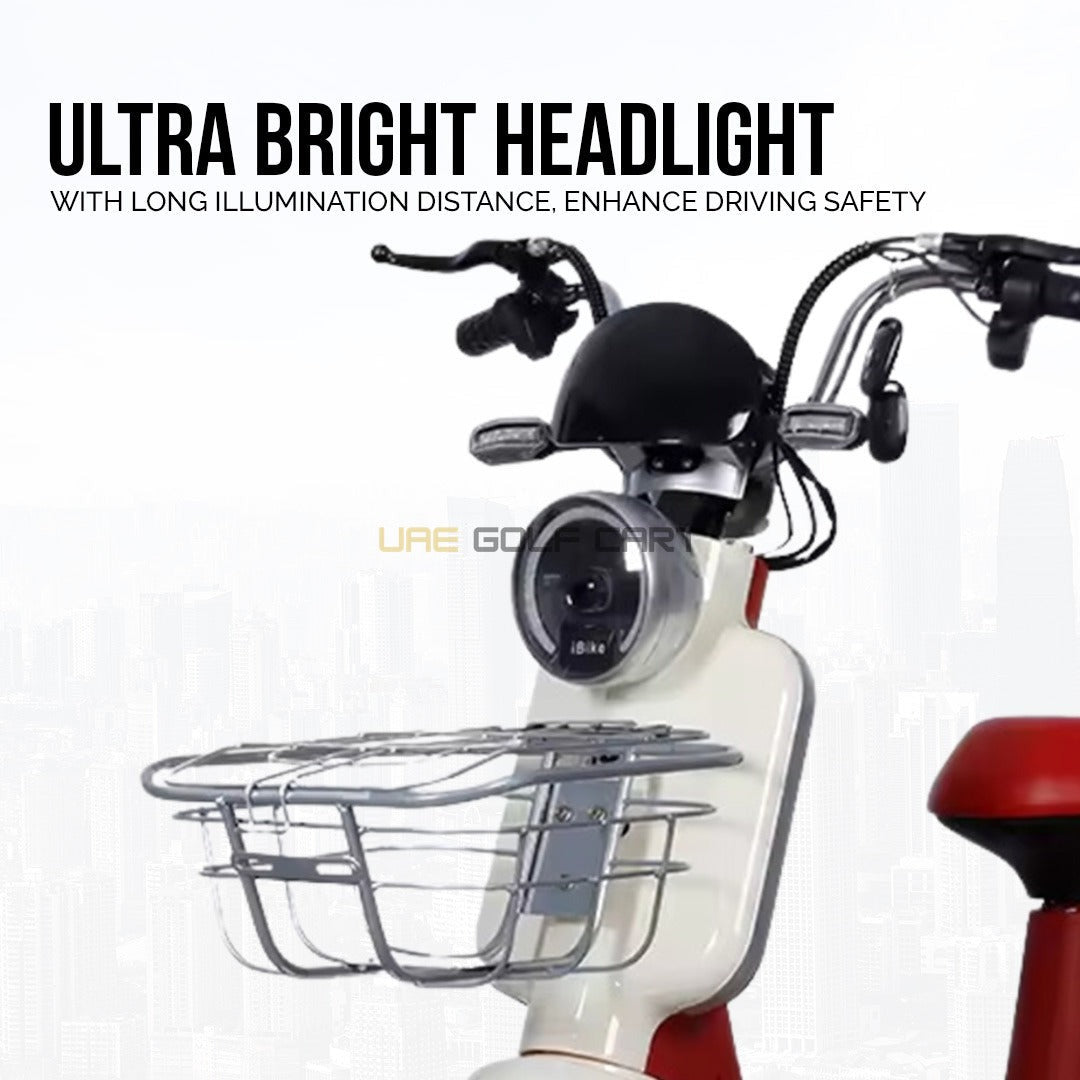 48V 450W Electric Scooter with Seat, 2 Person Capacity, 25 km/h Speed, 30 km Range, 14 Inch Tubeless Wheels - Electric Grocery Bike - Photo 8 | UAE Golf Cart