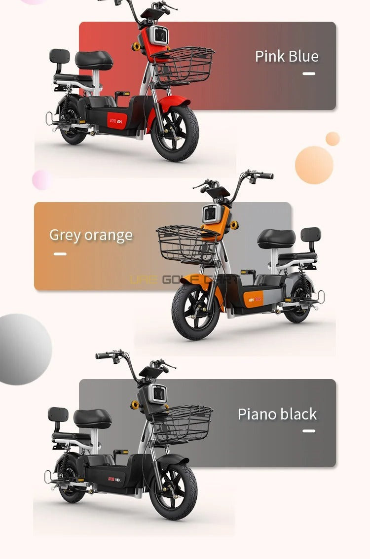 48V 500W Electric Scooter with Pedal Assist, 14-inch Tires, Dual Seats, 200kg Load, 25km Range - Electric Grocery Bike - Photo 41 | UAE Golf Cart