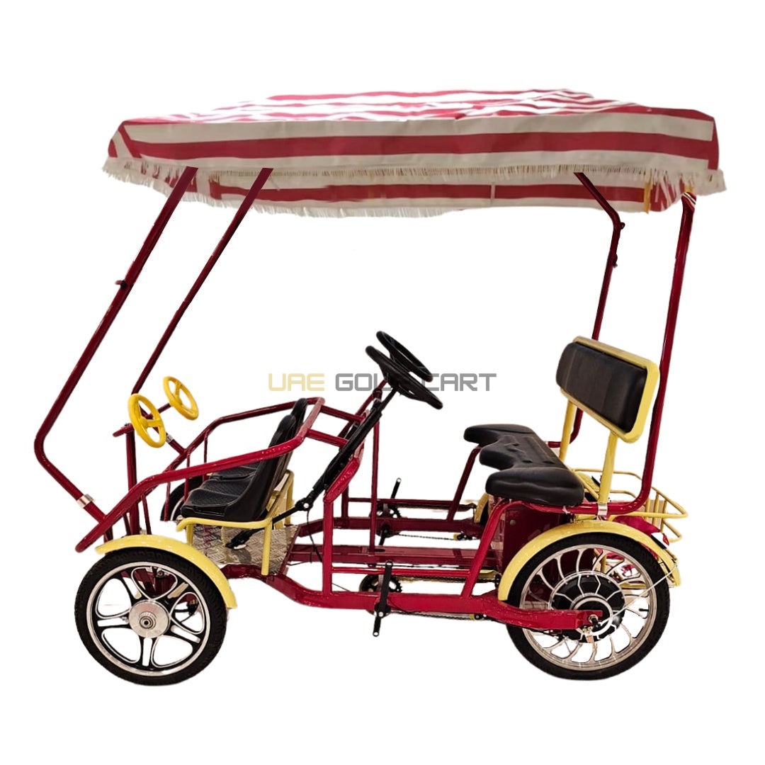48V 500W Electric Surrey Quadracycle with Canopy for 4 Persons, 300kg Capacity - Electric Bikes | UAE Golf Cart