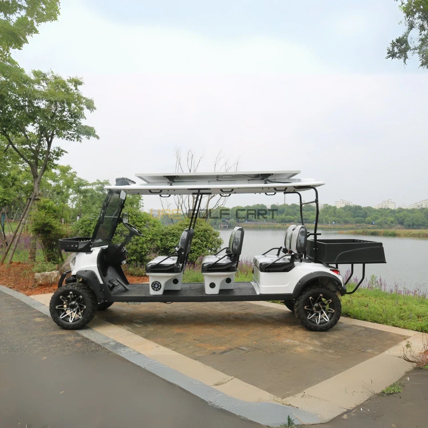 6 Seater Off Road Electric Golf Cart with Lithium Battery and Solar Panel - Utility Golf Carts - 6 Seater - Close Up | UAE Golf Cart