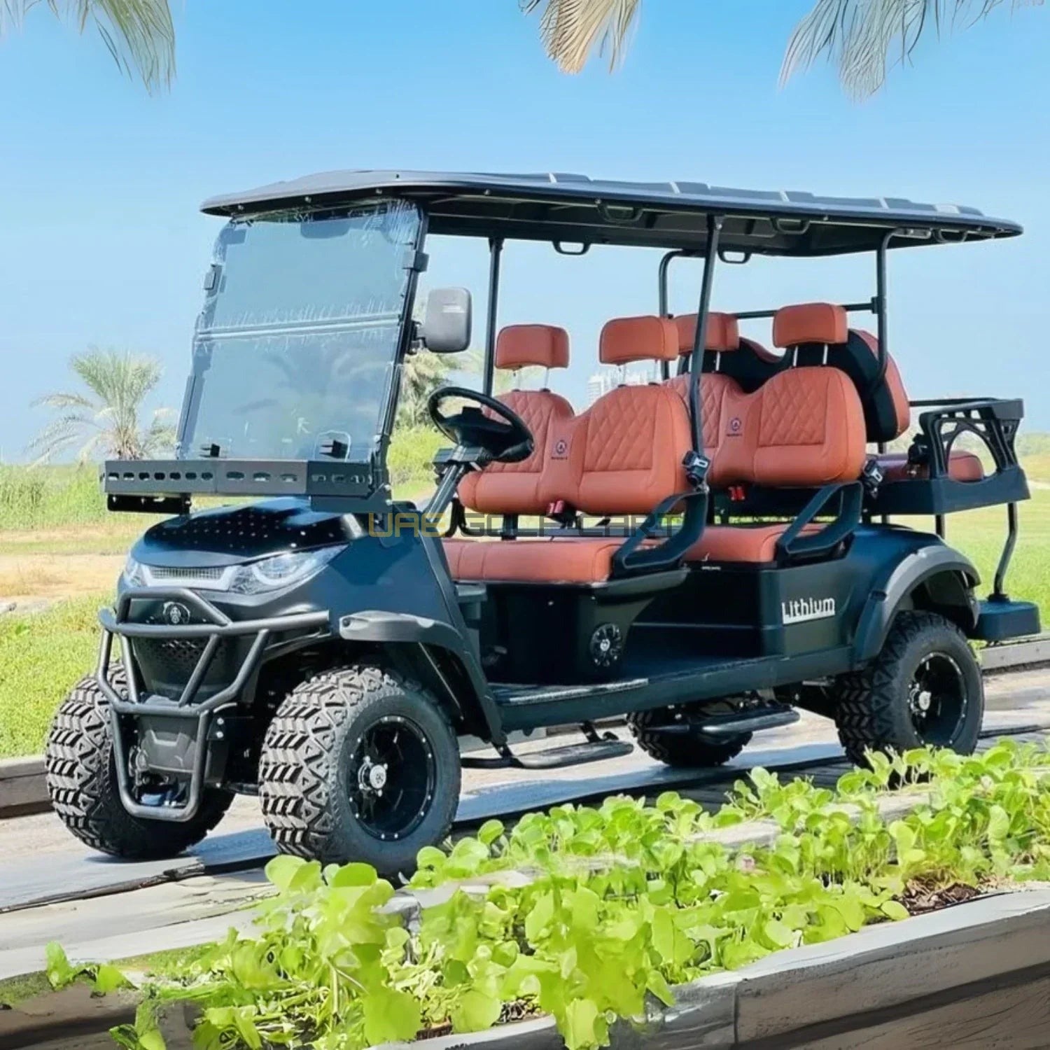 6 Seater Off Road Electric Golf Cart with Lithium Battery and Touchscreen - Normal Golf Carts - 4+2 Seater | UAE Golf Cart