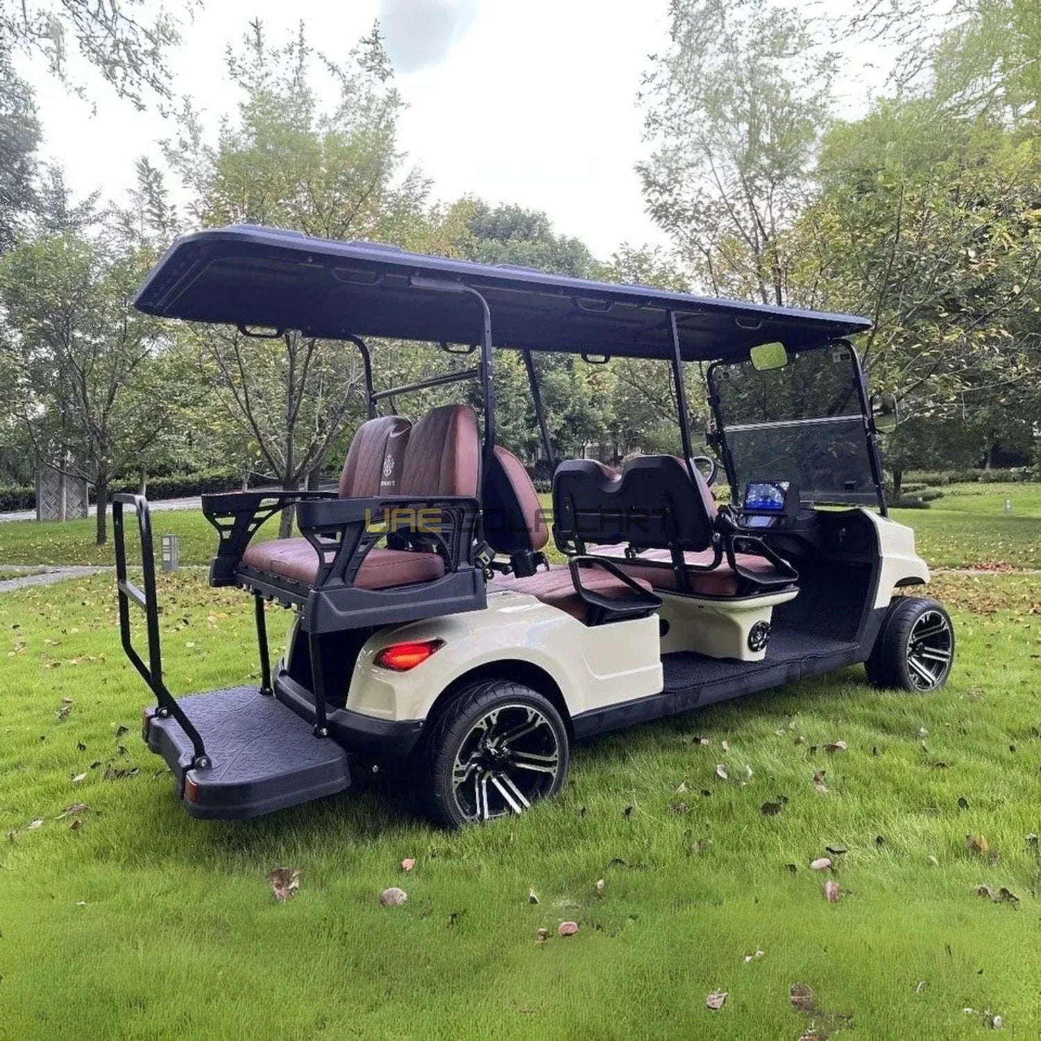 6 Seater On Road Electric Golf Cart with 100 km Range Lithium Battery - Normal Golf Carts - 4+2 Seater - Close Up | UAE Golf Cart