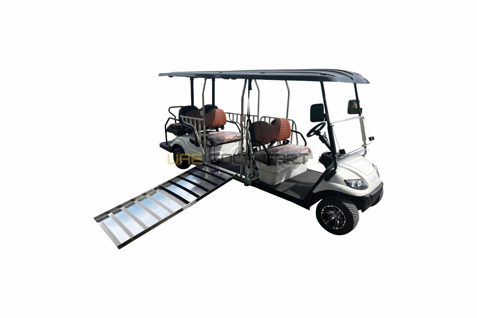6 Seater Wheelchair Accessible Golf Cart with Fold Down Ramp and Lithium Battery - Utility Golf Carts - 6 Seater - Close Up | UAE Golf Cart