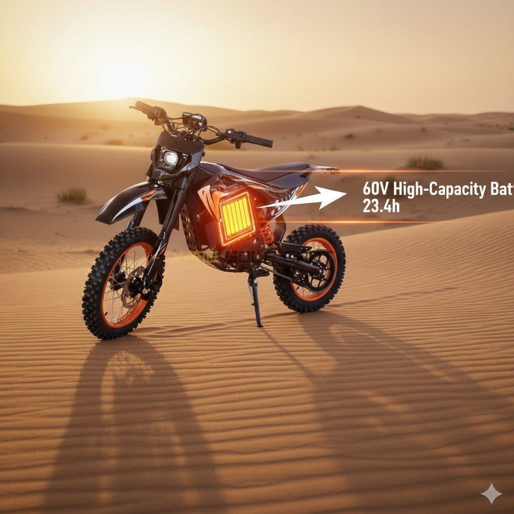 60V 3600W Electric Dirt Bike with 70 km/h Top Speed, 23.4Ah Battery, Steel Frame, 140mm Front Suspension - Electric Dirt Bikes - Photo 5 | UAE Golf Cart