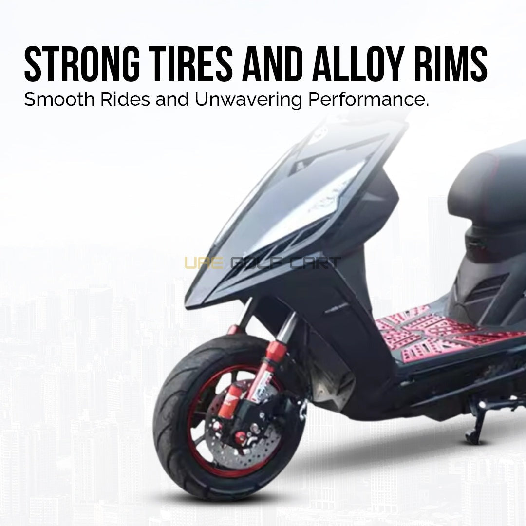 60V 500W 2-Seat Electric Moped with LED Lights, 30-40km Range, 200kg Load Capacity - Electric Grocery Bike - Photo 8 | UAE Golf Cart