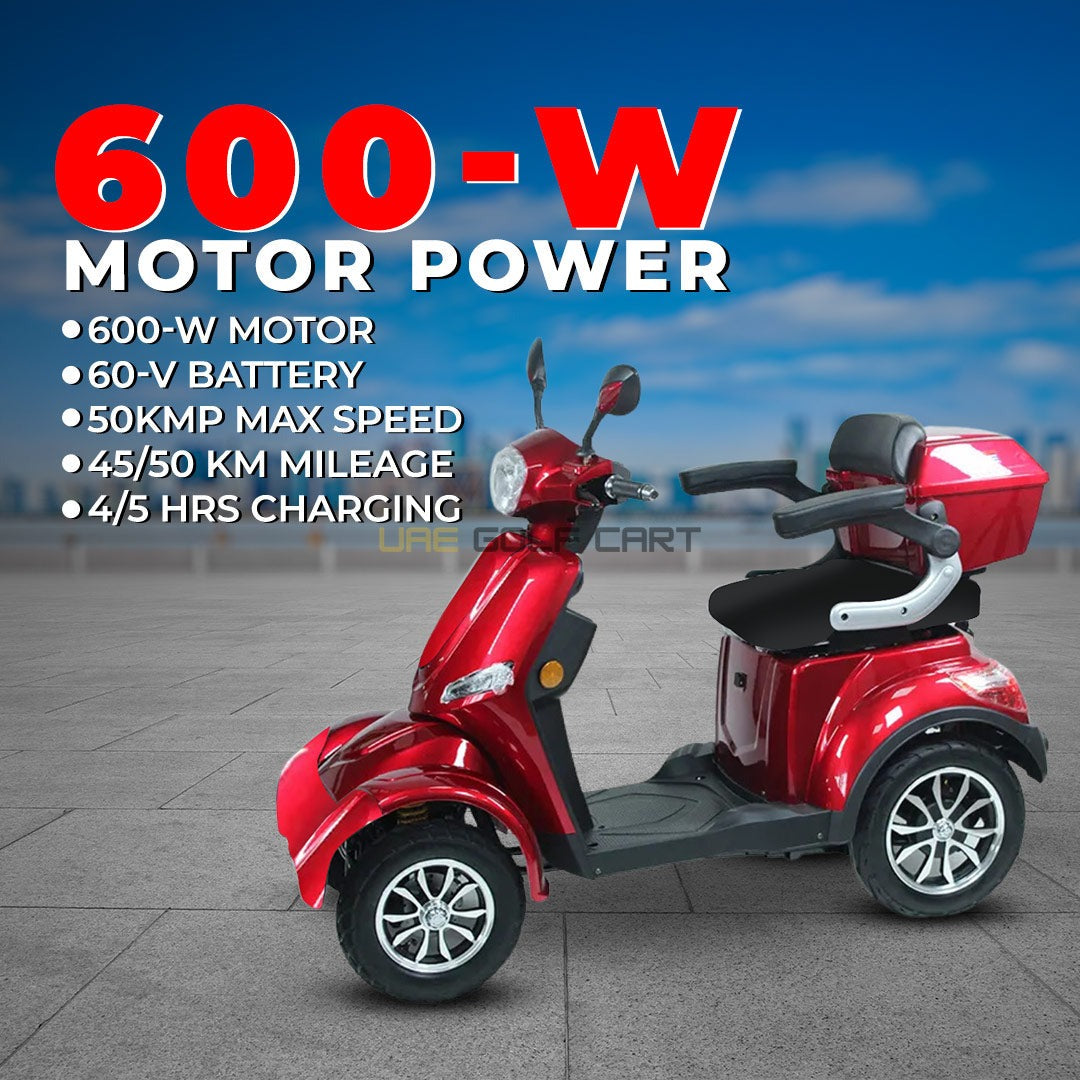 60V 600W 4 Wheel Electric Scooter with Seat, Storage Compartment, LED Light and Reverse Gear - Electric Motorbikes & Mopeds - Photo 18 | UAE Golf Cart