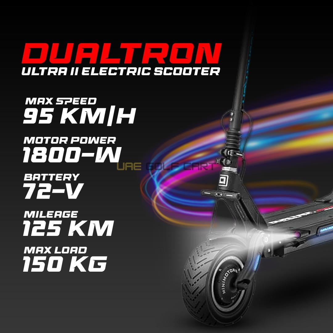 72V 1800W Dual Motor Electric Scooter with 11" Off-Road Tires, 95 km/h Speed, 125 km Range - Foldable Electric Scooters - Photo 4 | UAE Golf Cart