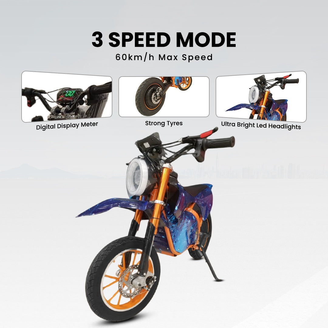 UAE Golf Cart 36V 800W Electric Dirt Bike for Kids 7-13 Years, 60 km/h Speed, 70 kg Load, 20-25 km Range - View 23