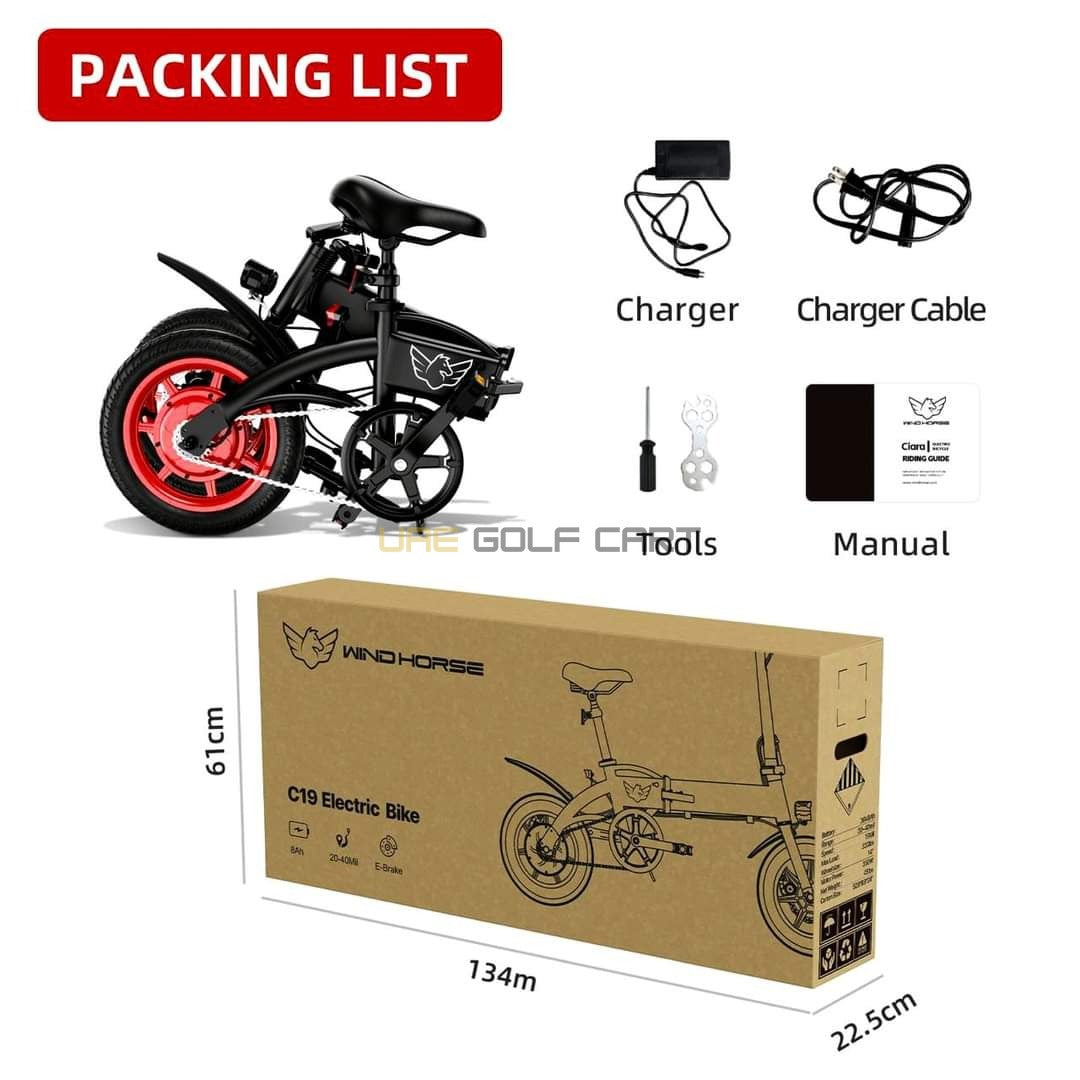 Carbon Alloy Foldable Ebike 36V 350W 45 lbs - 35 MPH, 30 Mile Range, 330 kg Load, IP54 Waterproof - Electric Bikes - Photo 21 | UAE Golf Cart