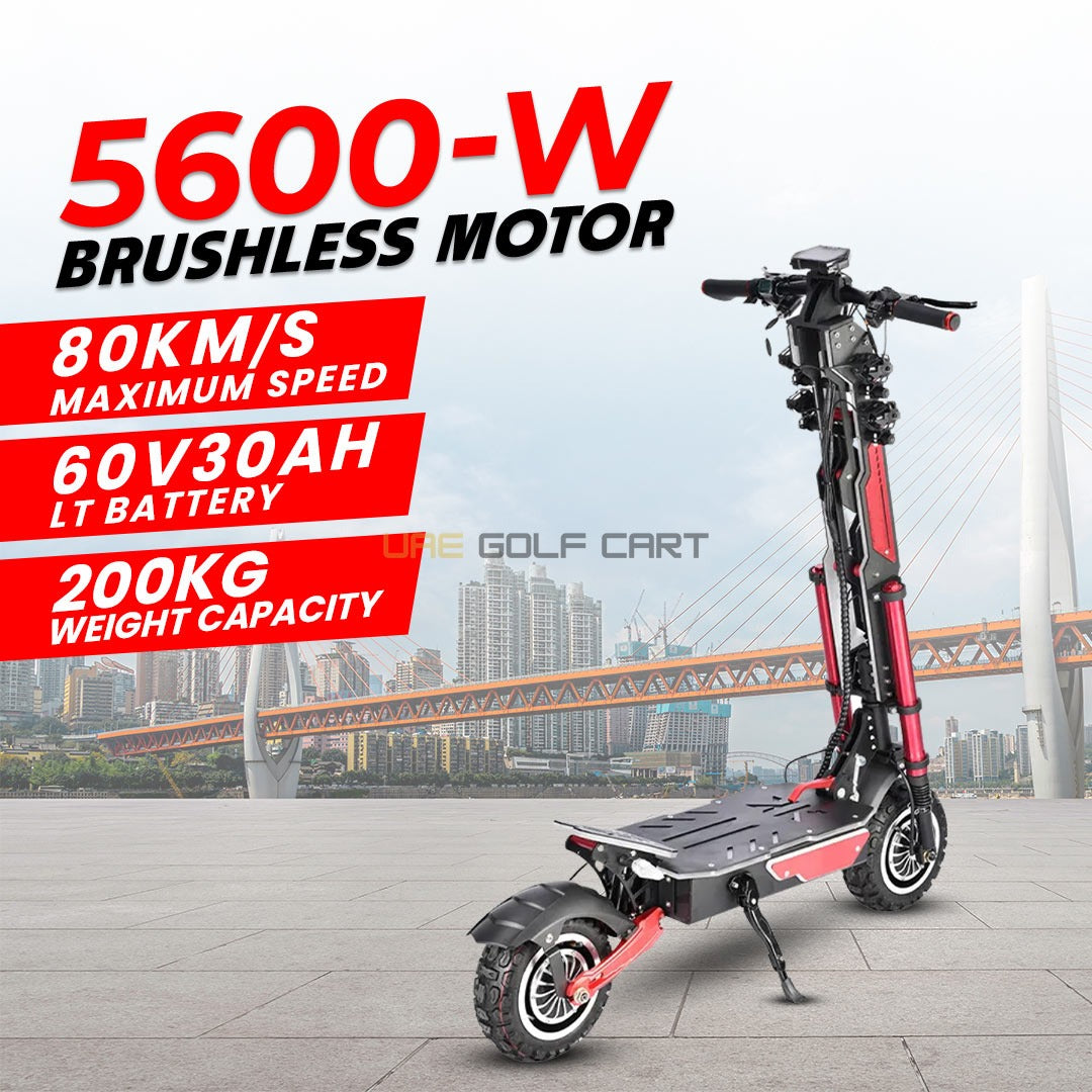Dual Motor 5600W 60V 30Ah Off‑Road Electric Scooter 80km/h Top Speed 70km Range 200kg Load - Foldable Electric Scooters - Photo 9 | UAE Golf Cart