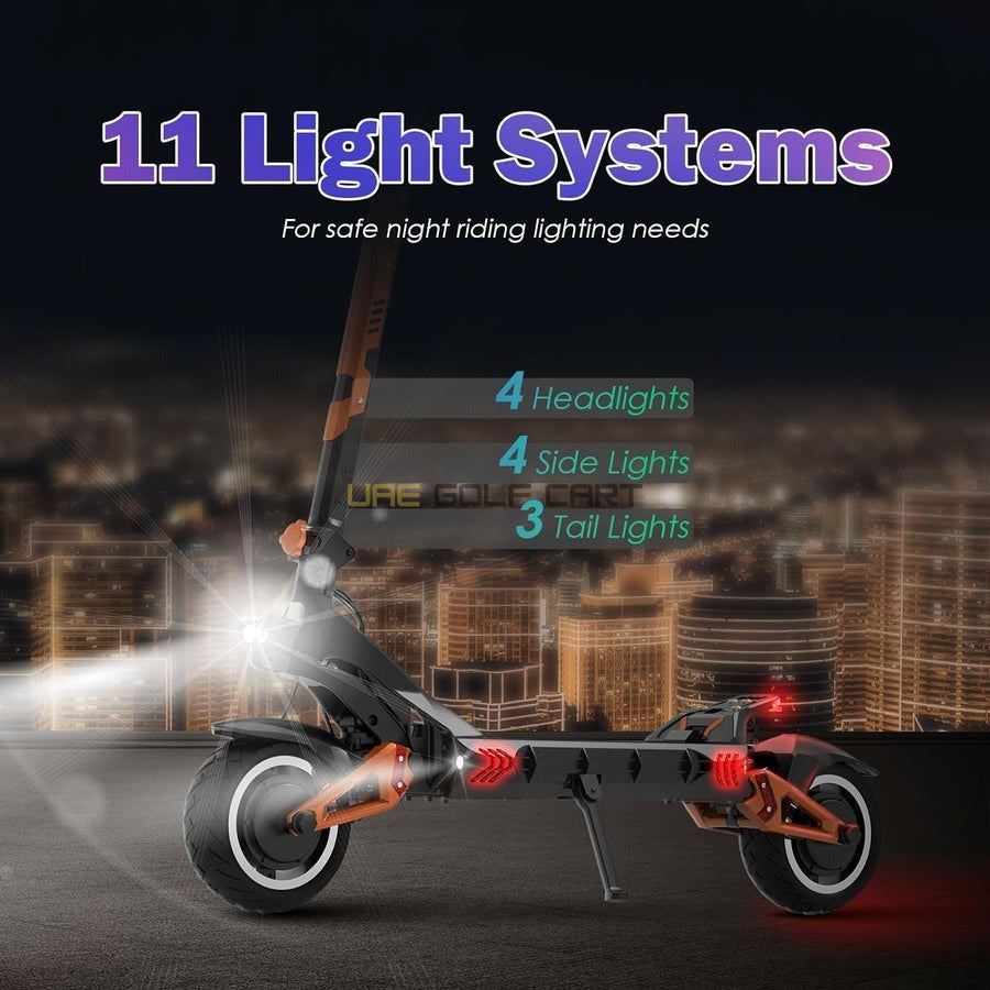 Dual Motor Electric Scooter 65 km/h, 52V 23Ah Battery, 10" Off-road Tires, 120kg Load Capacity, Foldable - Foldable Electric Scooters - Photo 5 | UAE Golf Cart