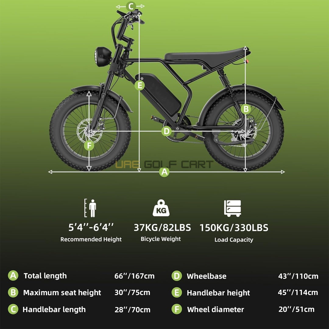 Electric Bike for Adults 48V Removable Battery Pedal Assist E-Bike 750W Motor - Electric Bikes - Photo 11 | UAE Golf Cart