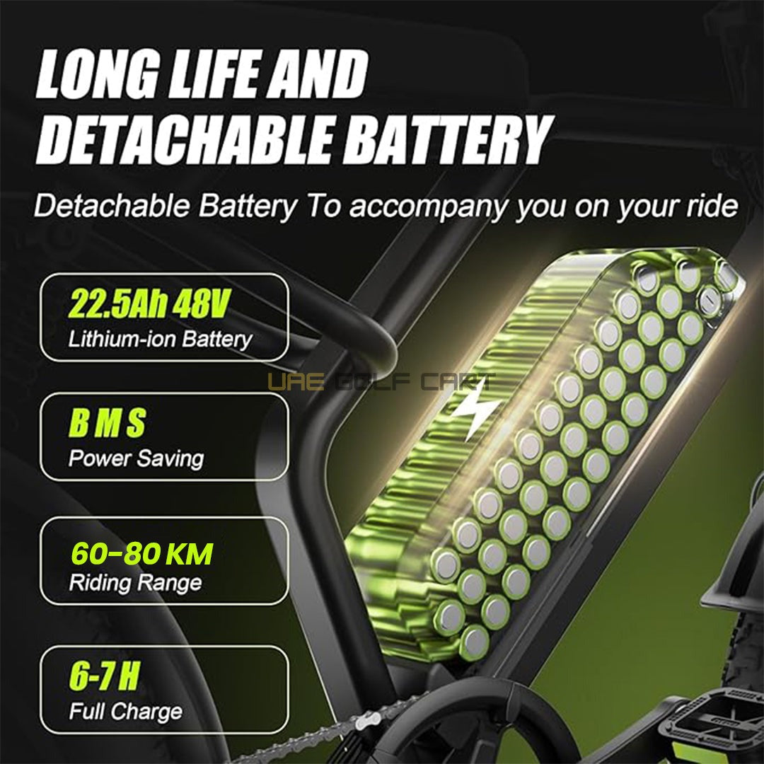 Electric Bike for Adults 48V Removable Battery Pedal Assist E-Bike 750W Motor - Electric Bikes - Photo 12 | UAE Golf Cart
