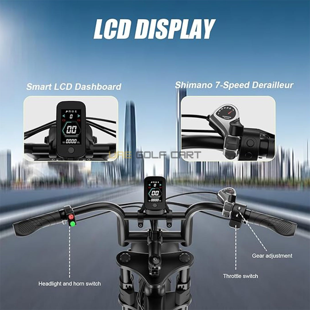 Electric Bike for Adults 48V Removable Battery Pedal Assist E-Bike 750W Motor - Electric Bikes - Photo 13 | UAE Golf Cart
