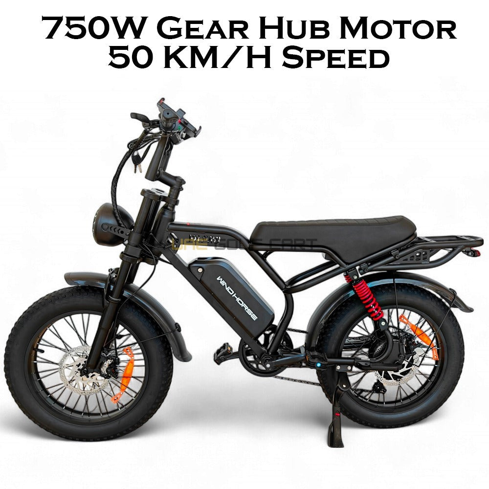 Electric Bike for Adults 48V Removable Battery Pedal Assist E-Bike 750W Motor - Electric Bikes - Close Up | UAE Golf Cart