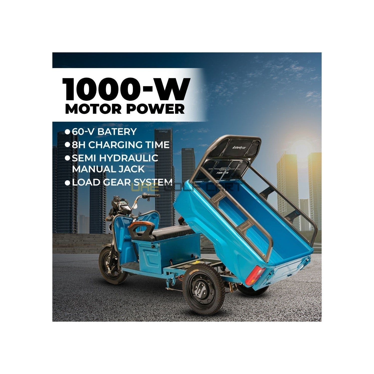 Electric Cargo Tricycle UAE Golf Cart 3 Wheeler 1000W 60V 300kg 1.3M Trolley Dump Truck UAE - Cargo Bikes - Photo 4 | UAE Golf Cart