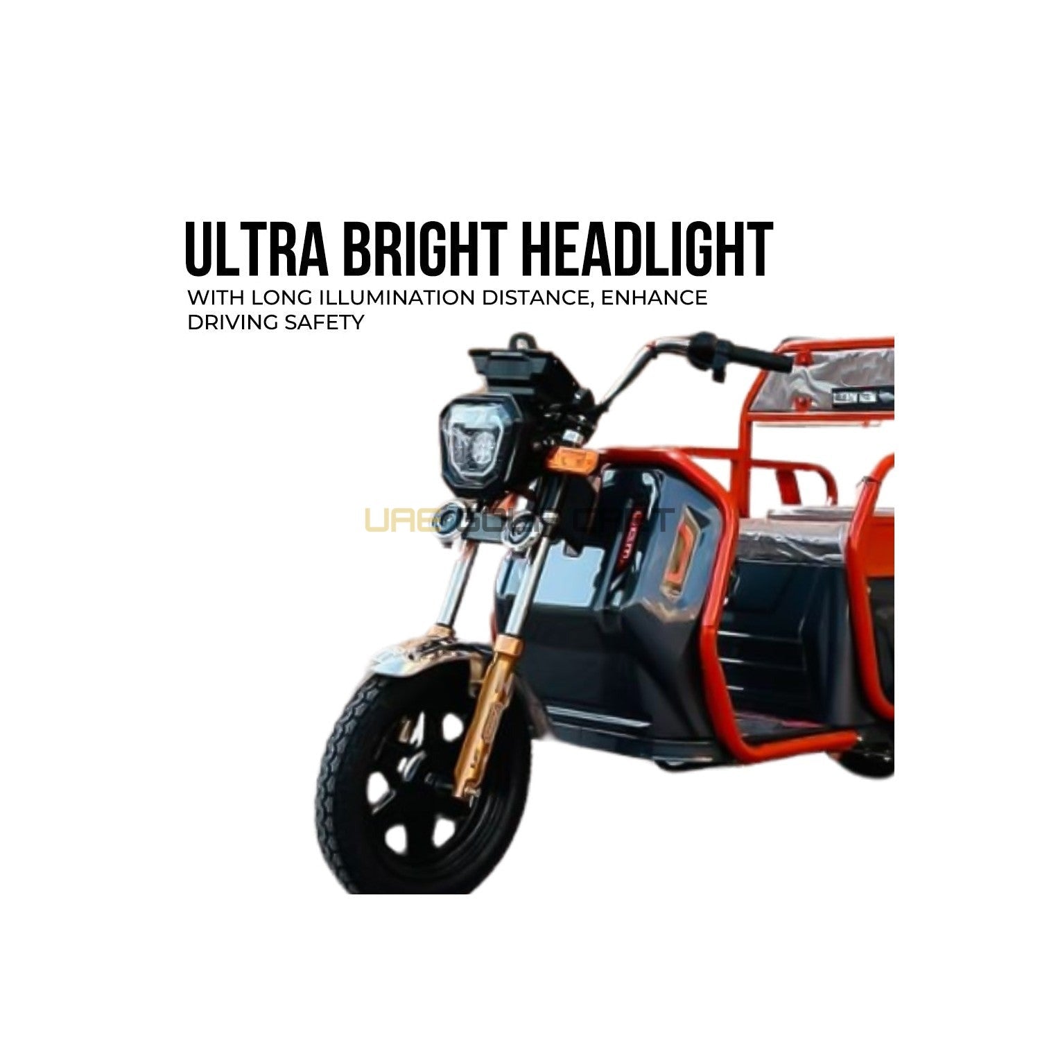 Electric Cargo Tricycle UAE Golf Cart Series 2 48V 1000W 300kg Payload Open Body Disc Brakes EEC GCC Certified - Cargo Bikes | UAE Golf Cart
