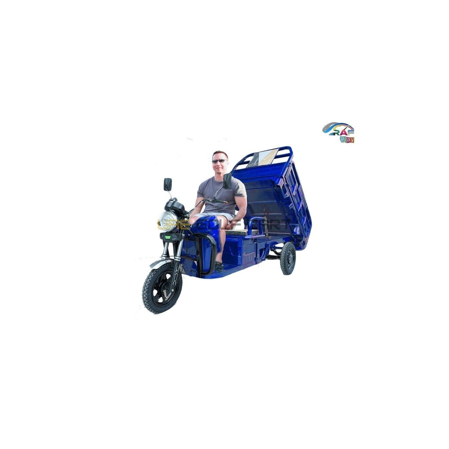 Electric Cargo Tuk Tuk UAE Golf Cart 1.6M 1200W 60V 600kg Dump Trolley Open Body 3 Wheel UAE - Cargo Bikes | UAE Golf Cart