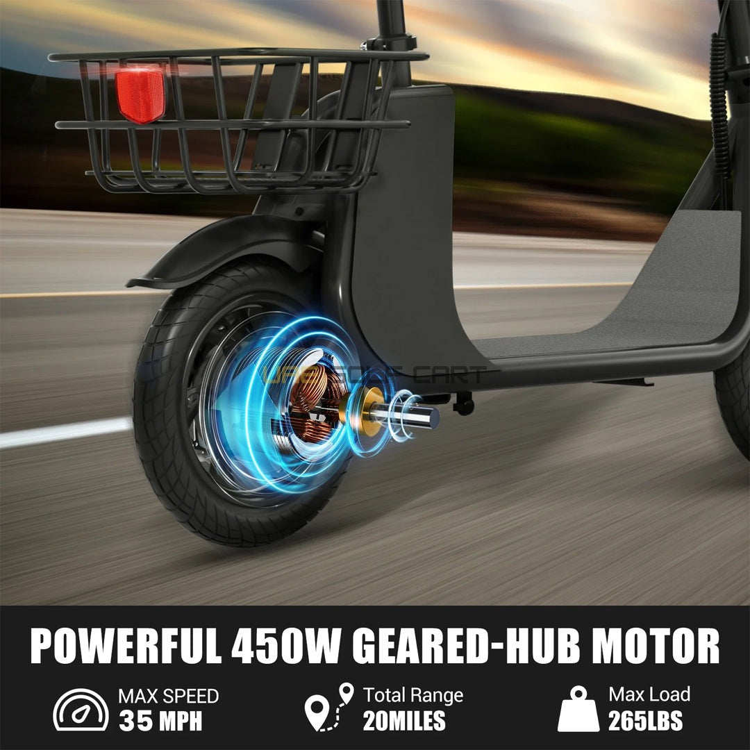 Electric Scooter 36V 450W Foldable with Seat and Basket - 35 MPH, 20 Mile Range, 265 lb Load - Electric Bikes - Photo 8 | UAE Golf Cart
