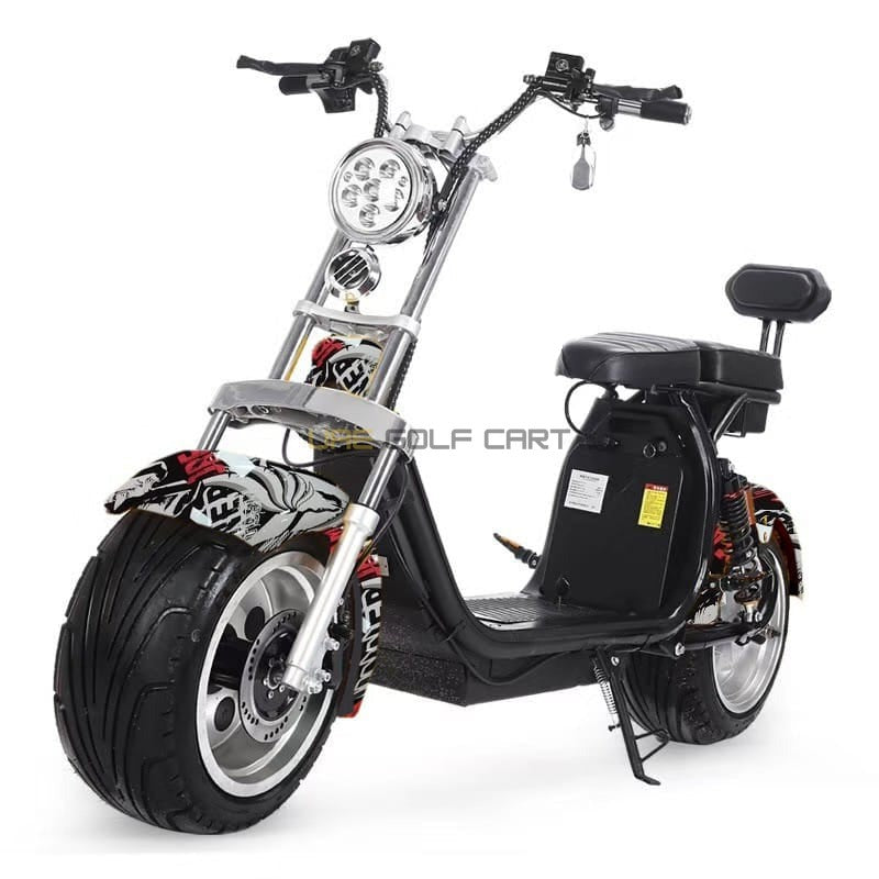 Electric Scooter 55 km/h 2000W Fat Wheels Removable 60V Battery - Electric Motorbikes & Mopeds - Close Up | UAE Golf Cart