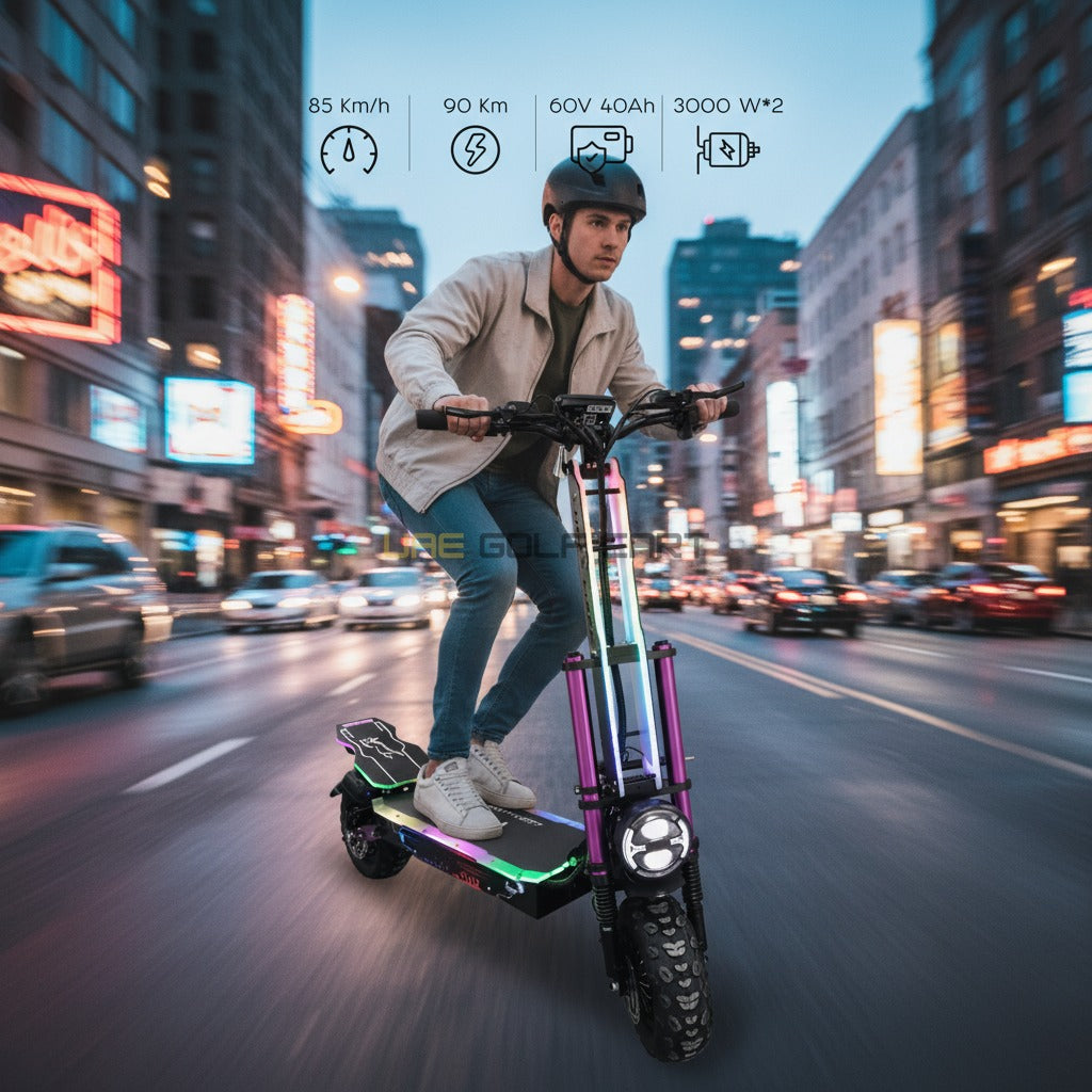Electric Scooter 60V 40Ah Dual Motor 6000W 90 km/h Foldable Off-road 13" Tires - Foldable Electric Scooters | UAE Golf Cart