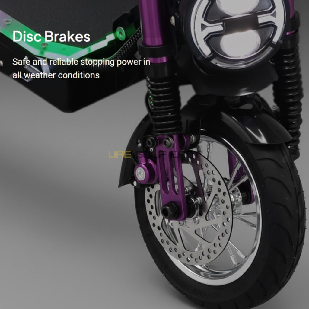 Electric Scooter 60V 40Ah Dual Motor 6000W 90 km/h Foldable Off-road 13" Tires - Foldable Electric Scooters - Photo 14 | UAE Golf Cart