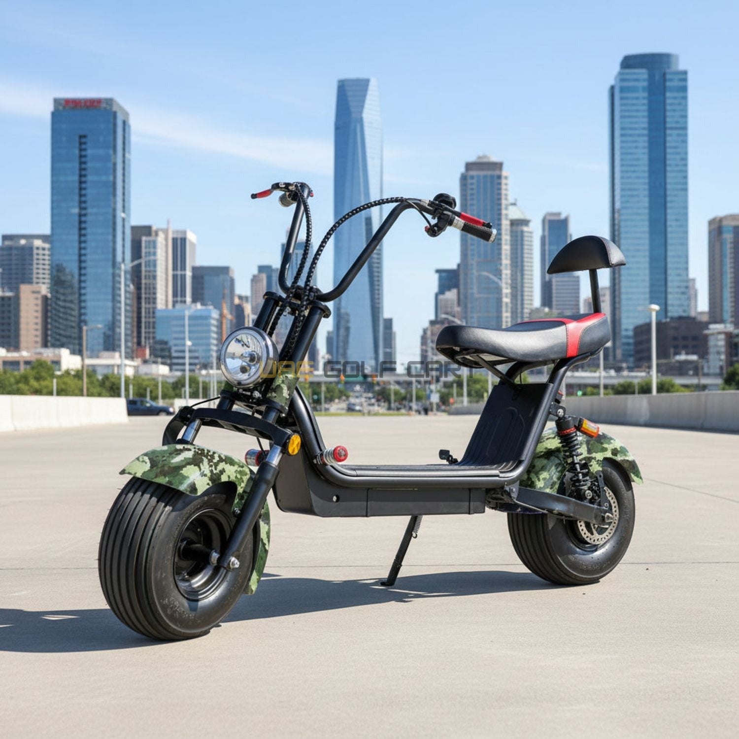 Buy Electric Scooter Medium Fat Tire with Removable 48V 12Ah Battery 1000W Motor 30 km/h Speed - Electric Motorbikes & Mopeds at UAE Golf Cart