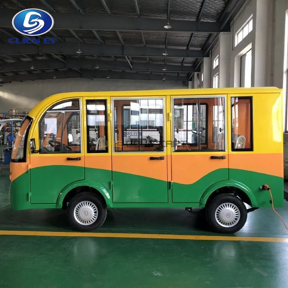 Enclosed 8 Seater Electric Golf Cart and Sightseeing Bus - Sightseeing Electric Buses - 8 Seater - Close Up | UAE Golf Cart