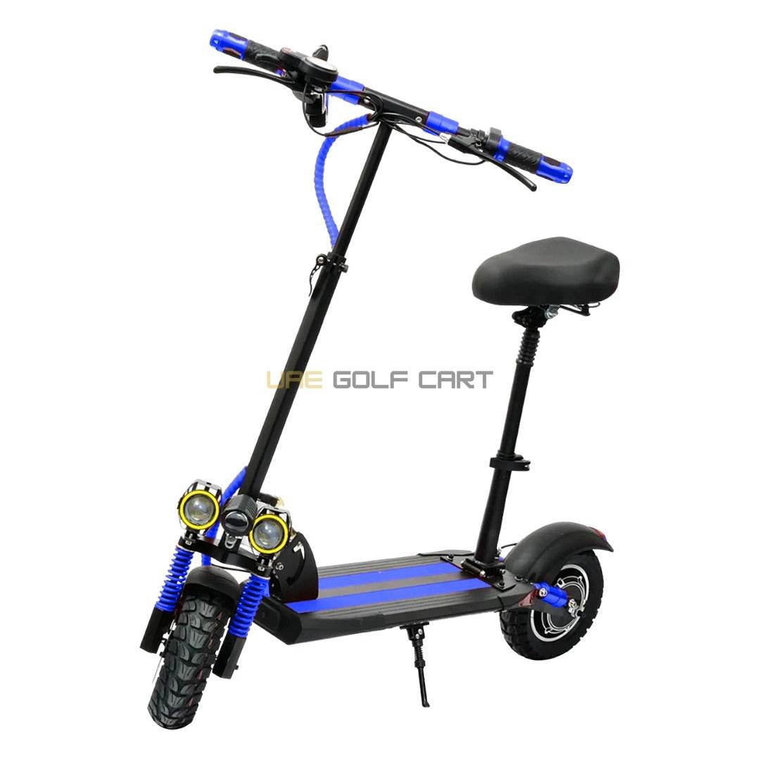 Foldable 48V 1200W LED Electric Scooter with Seat, 10Ah Battery, 65 km/h Max Speed, Double Disc Brakes - Foldable Electric Scooters - Photo 12 | UAE Golf Cart