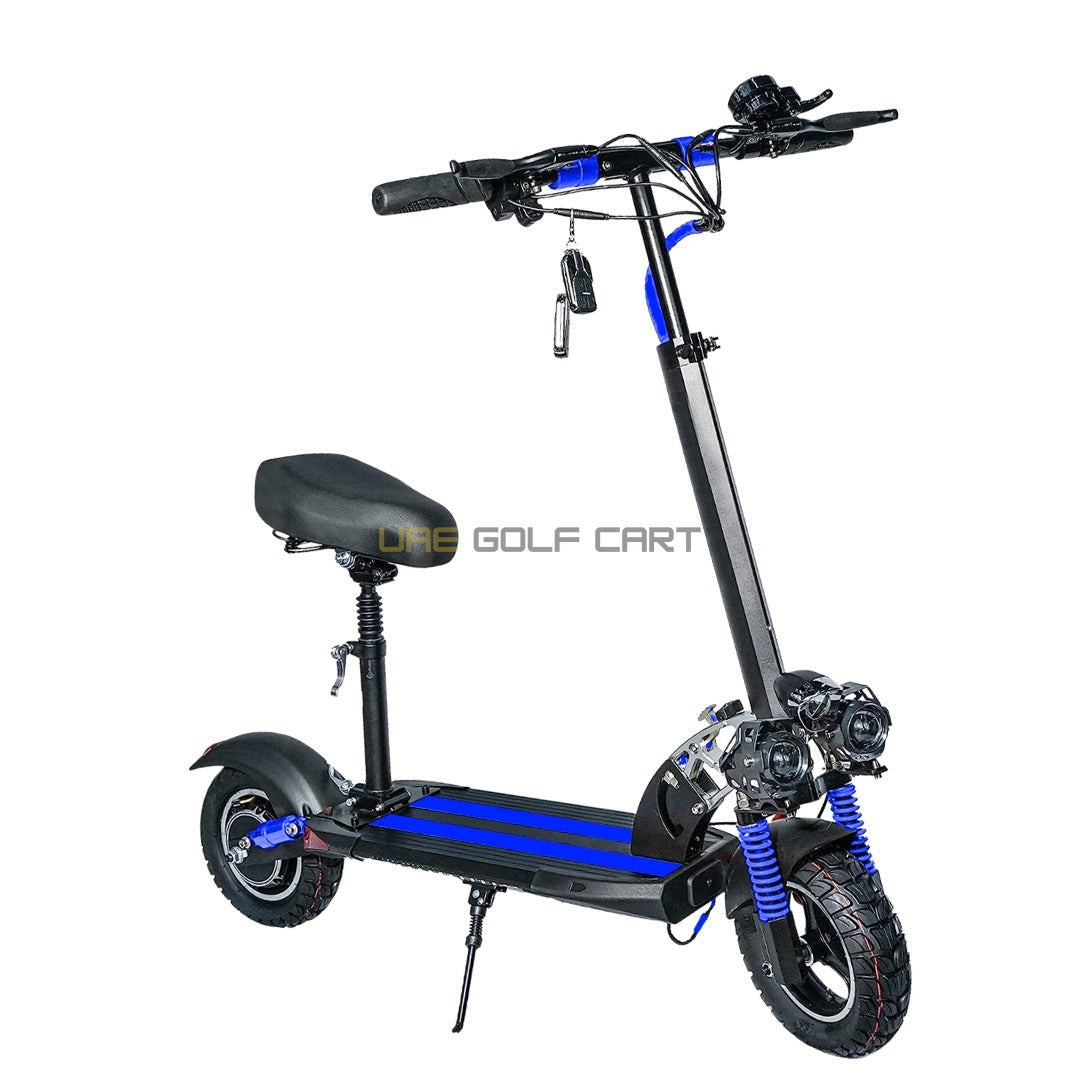 Foldable 48V 1200W LED Electric Scooter with Seat, 10Ah Battery, 65 km/h Max Speed, Double Disc Brakes - Foldable Electric Scooters - Photo 13 | UAE Golf Cart