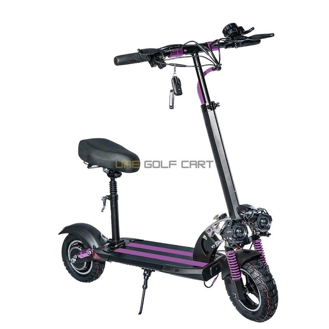 Foldable 48V 1200W LED Electric Scooter with Seat, 10Ah Battery, 65 km/h Max Speed, Double Disc Brakes - Foldable Electric Scooters - Photo 15 | UAE Golf Cart