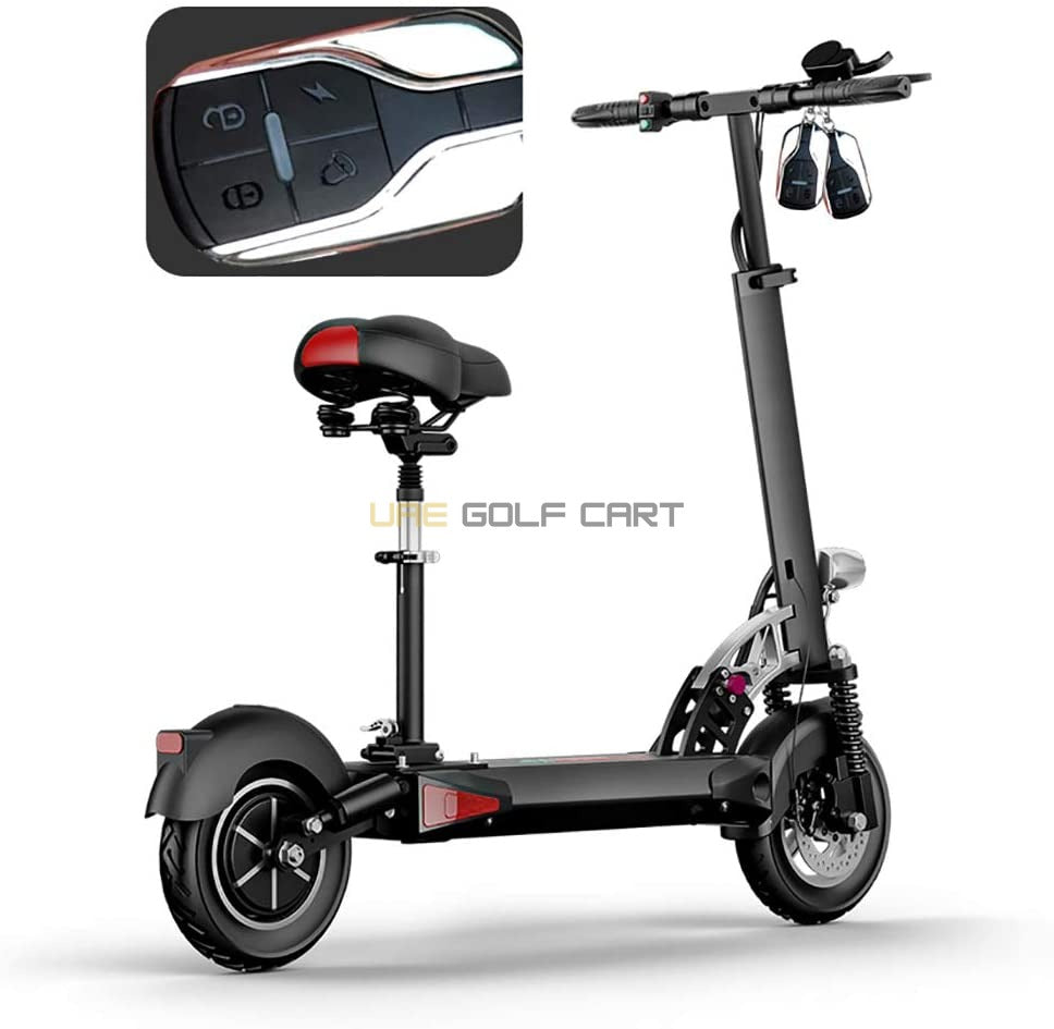 Foldable 48V 1200W LED Electric Scooter with Seat, 10Ah Battery, 65 km/h Max Speed, Double Disc Brakes - Foldable Electric Scooters - Photo 23 | UAE Golf Cart
