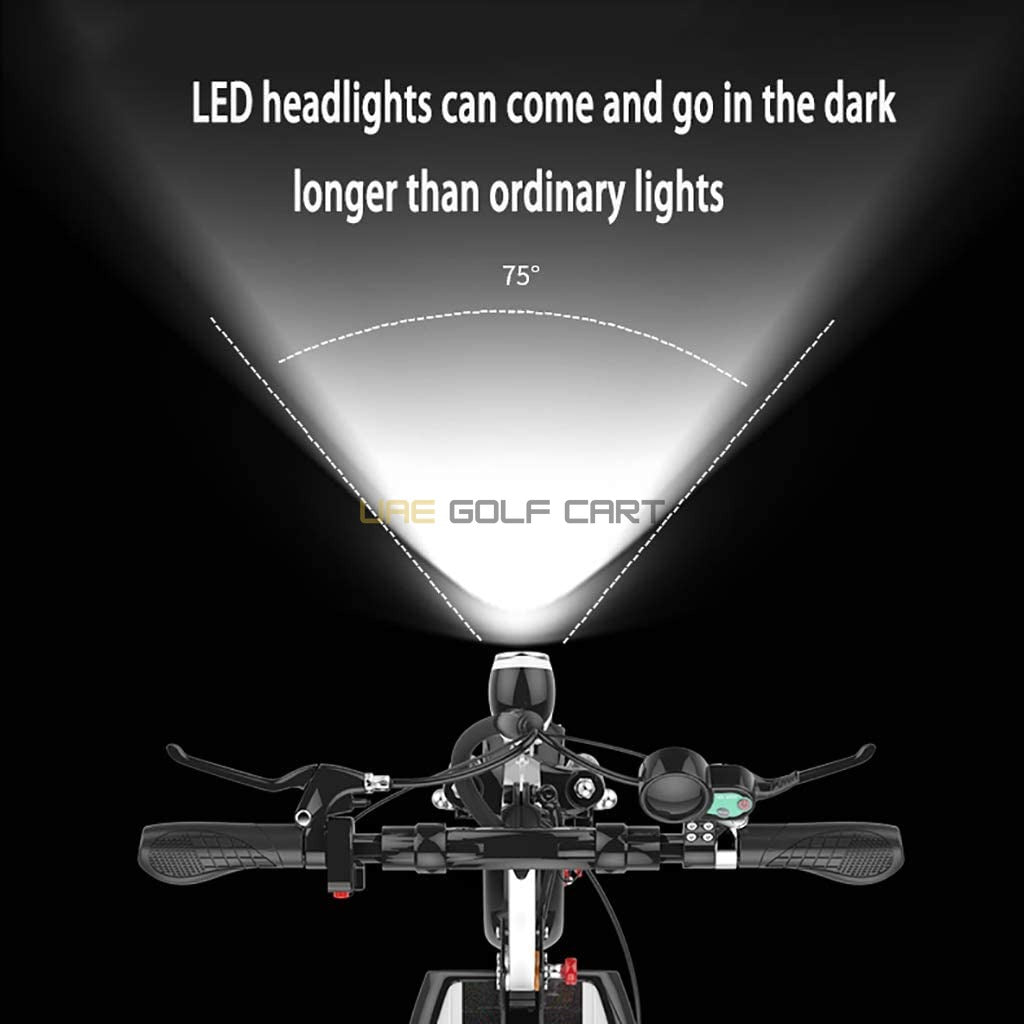 Foldable 48V 1200W LED Electric Scooter with Seat, 10Ah Battery, 65 km/h Max Speed, Double Disc Brakes - Foldable Electric Scooters - Photo 27 | UAE Golf Cart