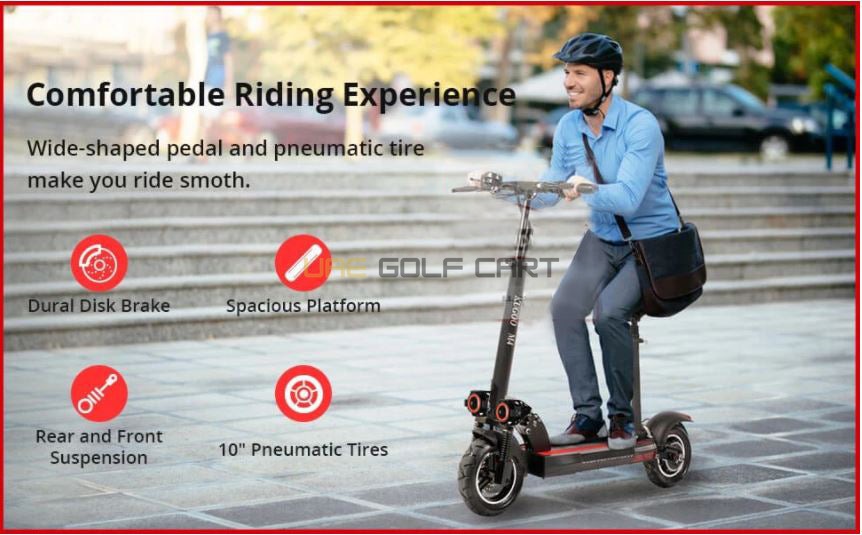 Foldable 48V 1200W LED Electric Scooter with Seat, 10Ah Battery, 65 km/h Max Speed, Double Disc Brakes - Foldable Electric Scooters - Photo 30 | UAE Golf Cart