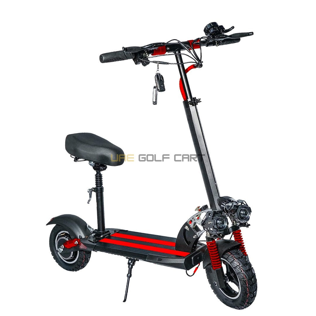 Foldable 48V 1200W LED Electric Scooter with Seat, 10Ah Battery, 65 km/h Max Speed, Double Disc Brakes - Foldable Electric Scooters - Photo 7 | UAE Golf Cart