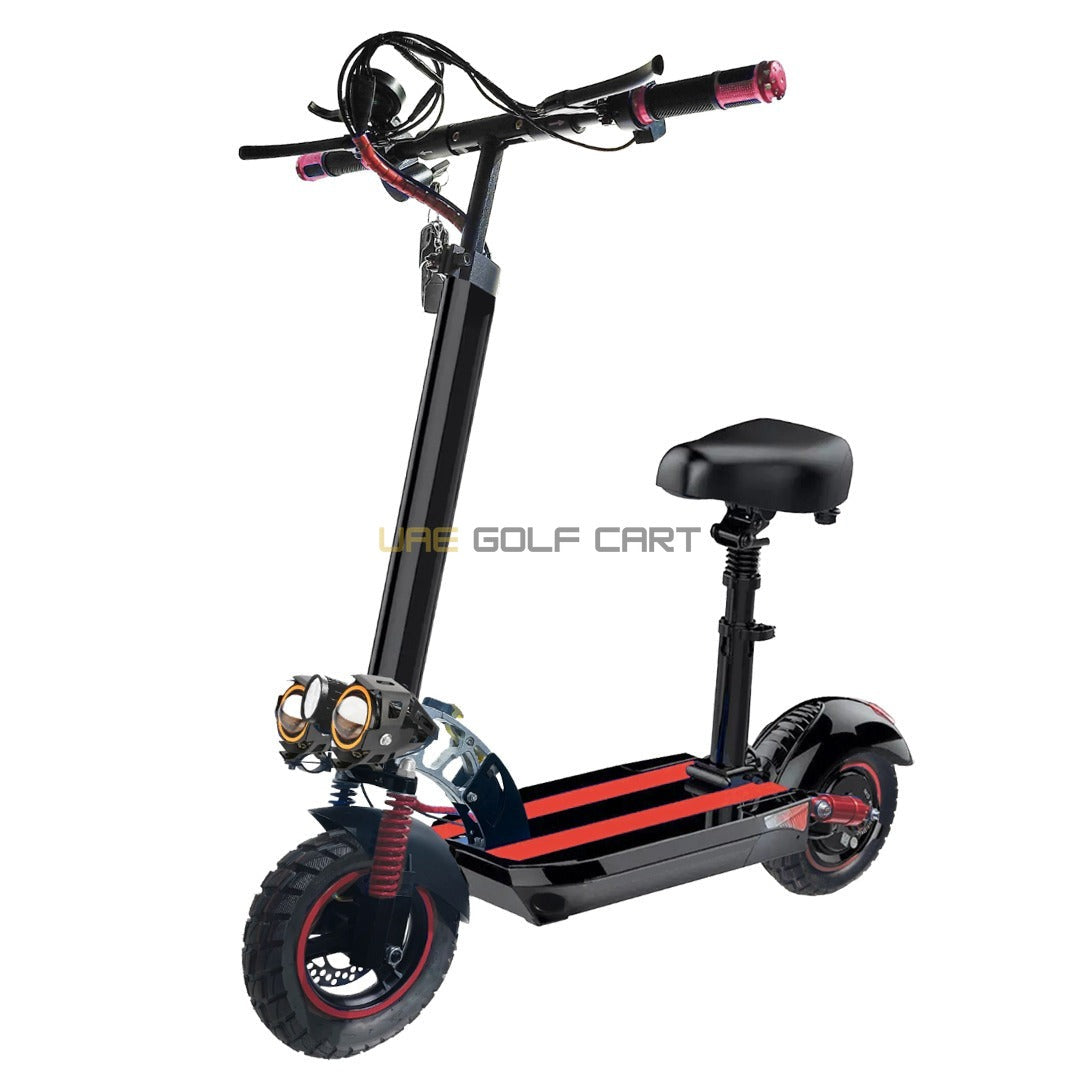 Foldable 48V 1200W LED Electric Scooter with Seat, 10Ah Battery, 65 km/h Max Speed, Double Disc Brakes - Foldable Electric Scooters - Photo 9 | UAE Golf Cart