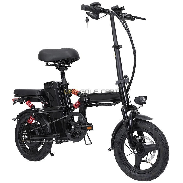 Foldable Electric Bike 2 Seater 48V 350W with Pedal Assist, 14-inch Wheels, Removable Battery, 40 km Range, 120 kg Load - Electric Bikes - Close Up | UAE Golf Cart